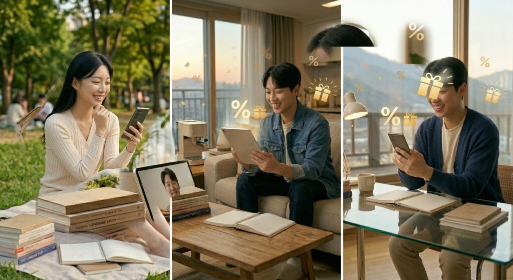 스픽 4월 할인코드 적용 완료 만족스러운 미소