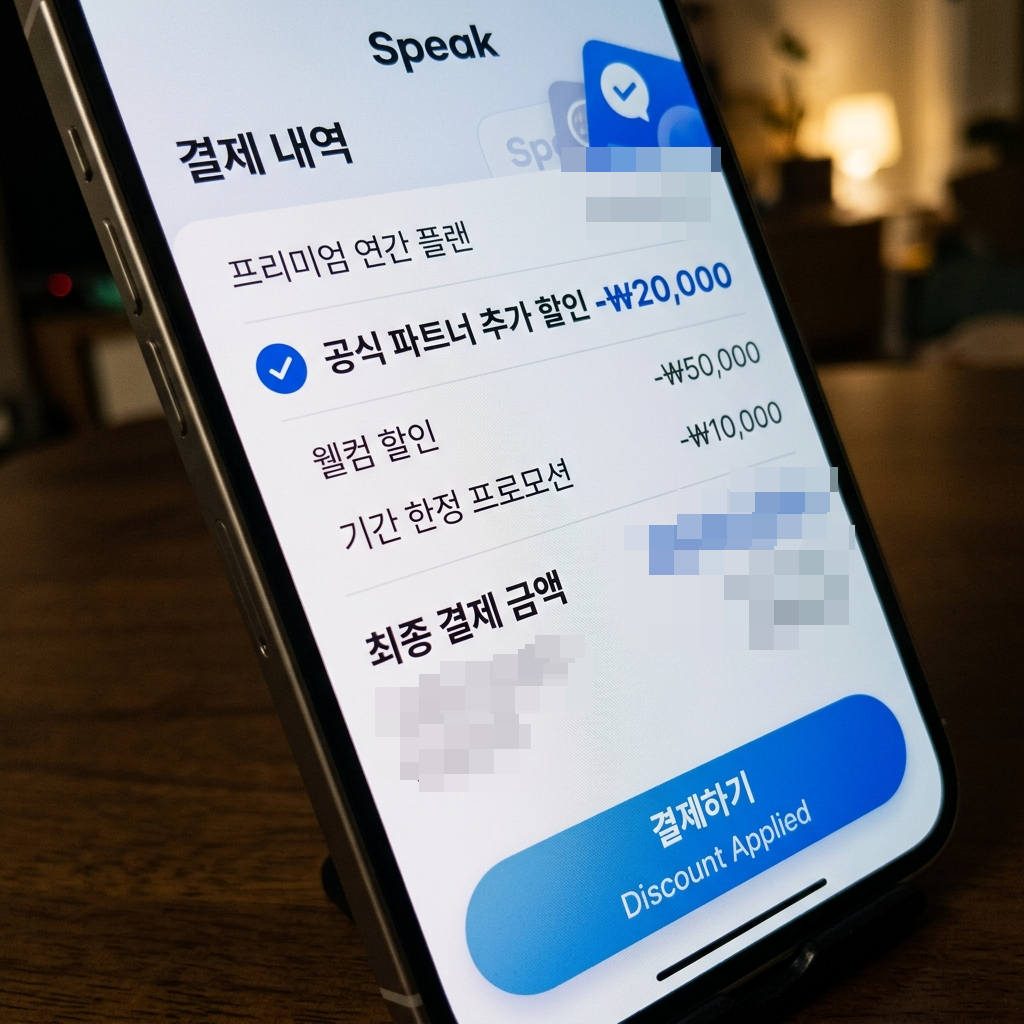 스픽 가격 2만원 추가 할인 적용 및 연간 요금제 최종 비용 비교